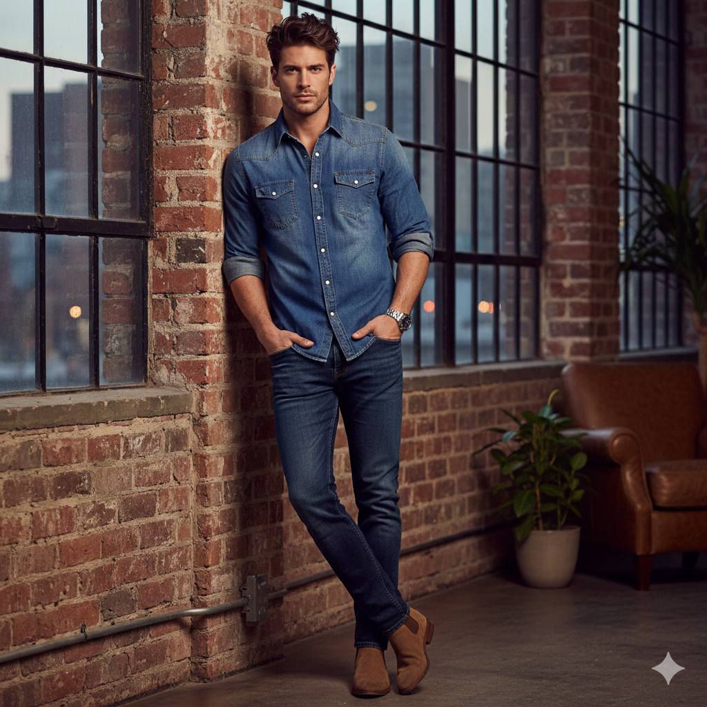 트렌디 데님 셔츠